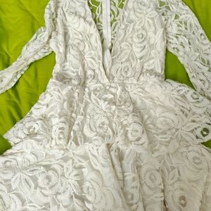 Dress- white- size S